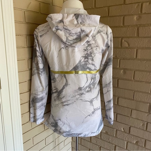 ADIDAS DIGITAL CAMO GRAY 1/4 ZIP HOODED JACKET WINDBREAKER POCKETS SIZE SMALL S - Picture 5 of 10